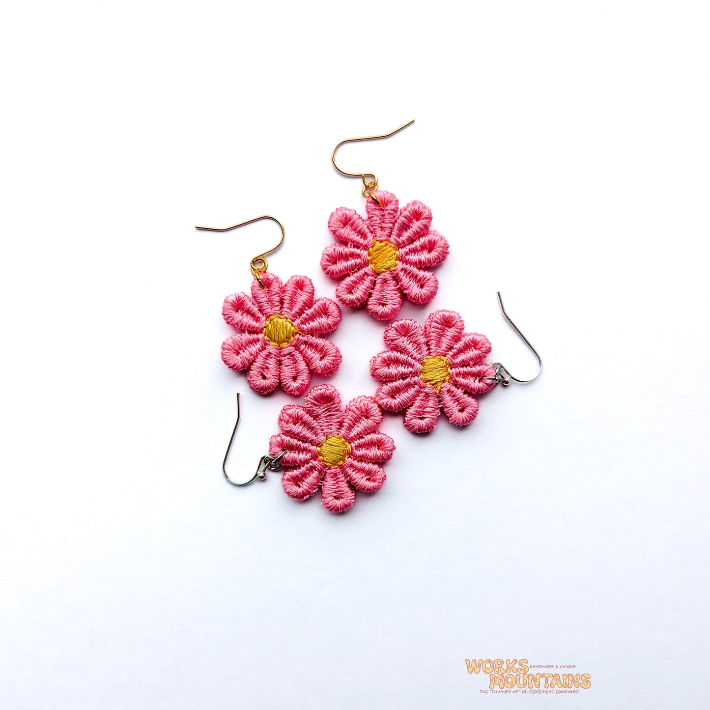 Daisy Lace Earrings | One for Every Mood | Single Colour Pairs
