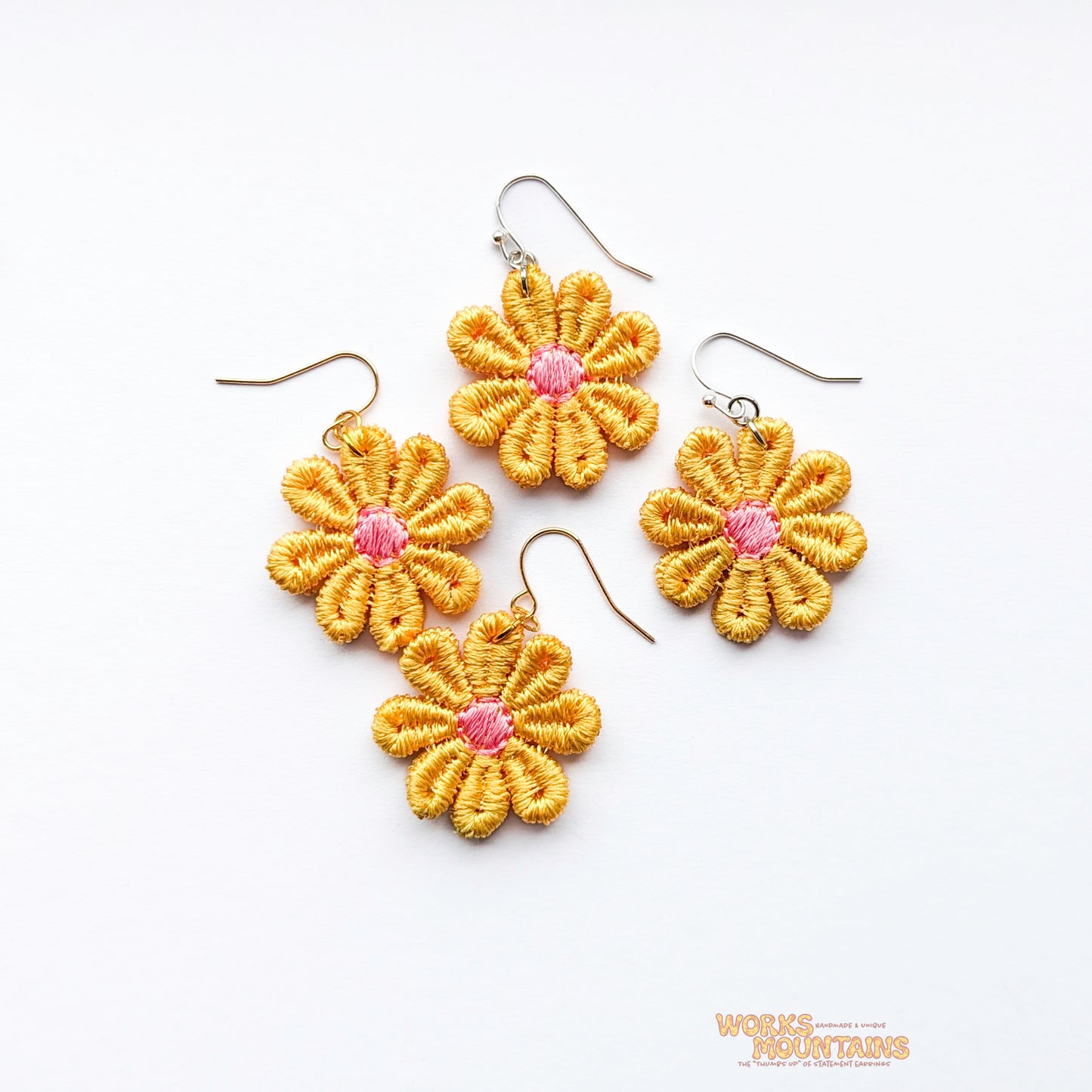 Daisy Lace Earrings | One for Every Mood | Single Colour Pairs