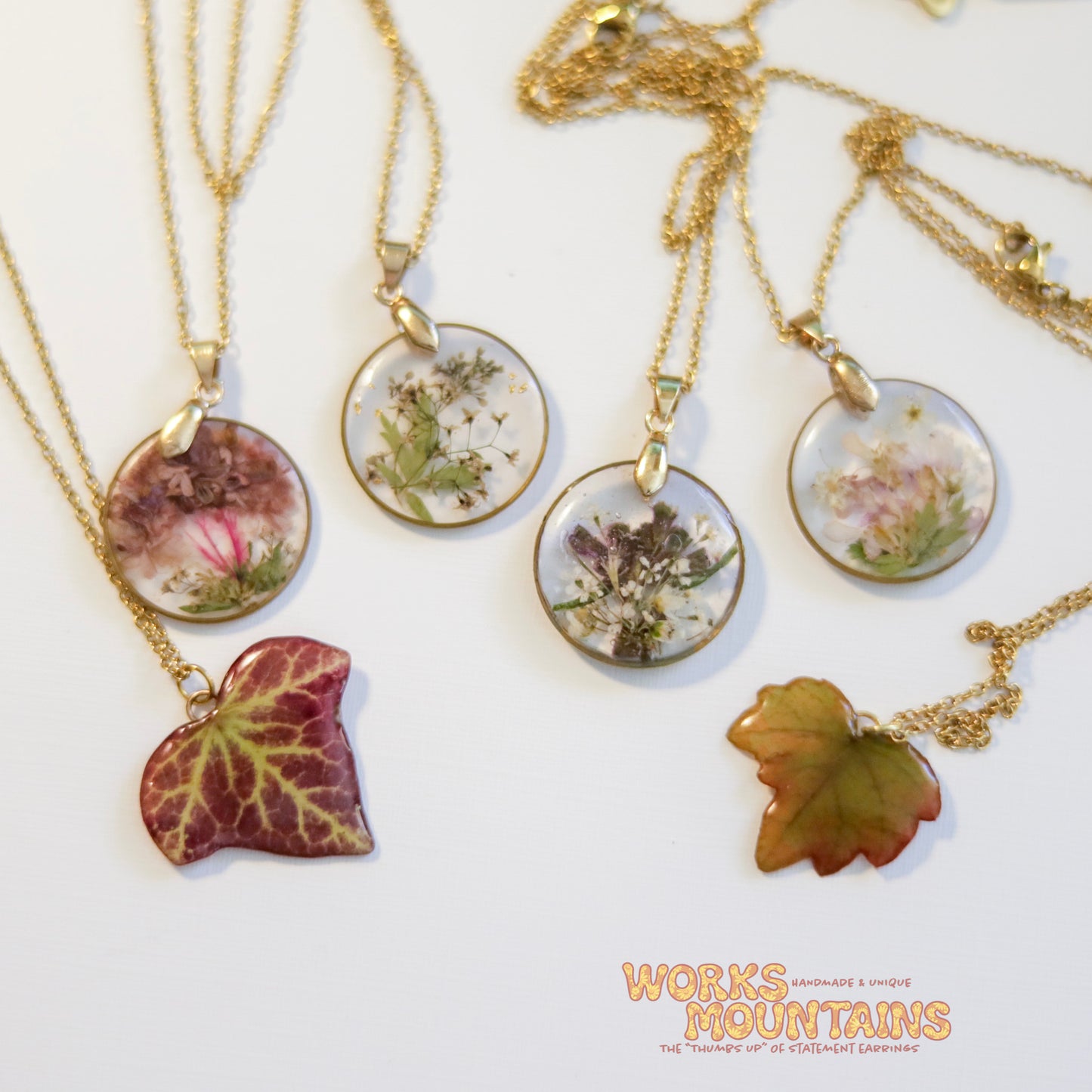 Preserved Floral Pendants | Gold Chain Necklaces | A treasured piece of nature