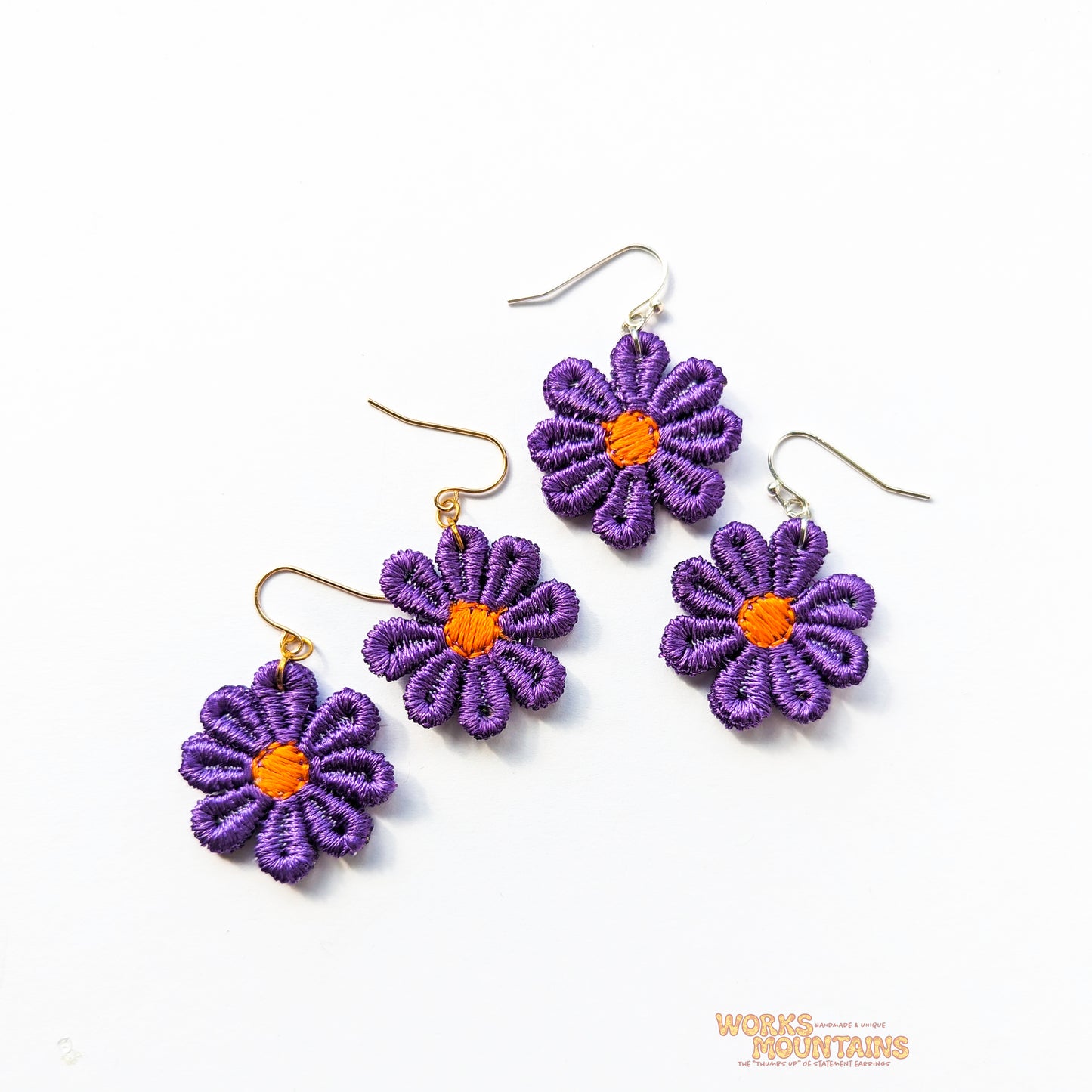 Daisy Lace Earrings | One for Every Mood | Single Colour Pairs