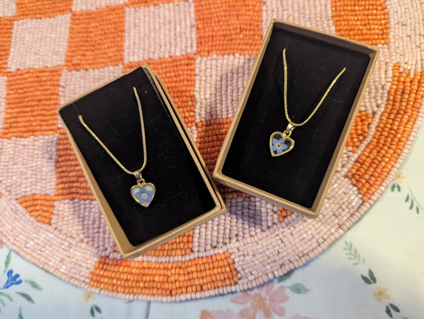 Forget-Me-Not Heart Necklace | Made to order