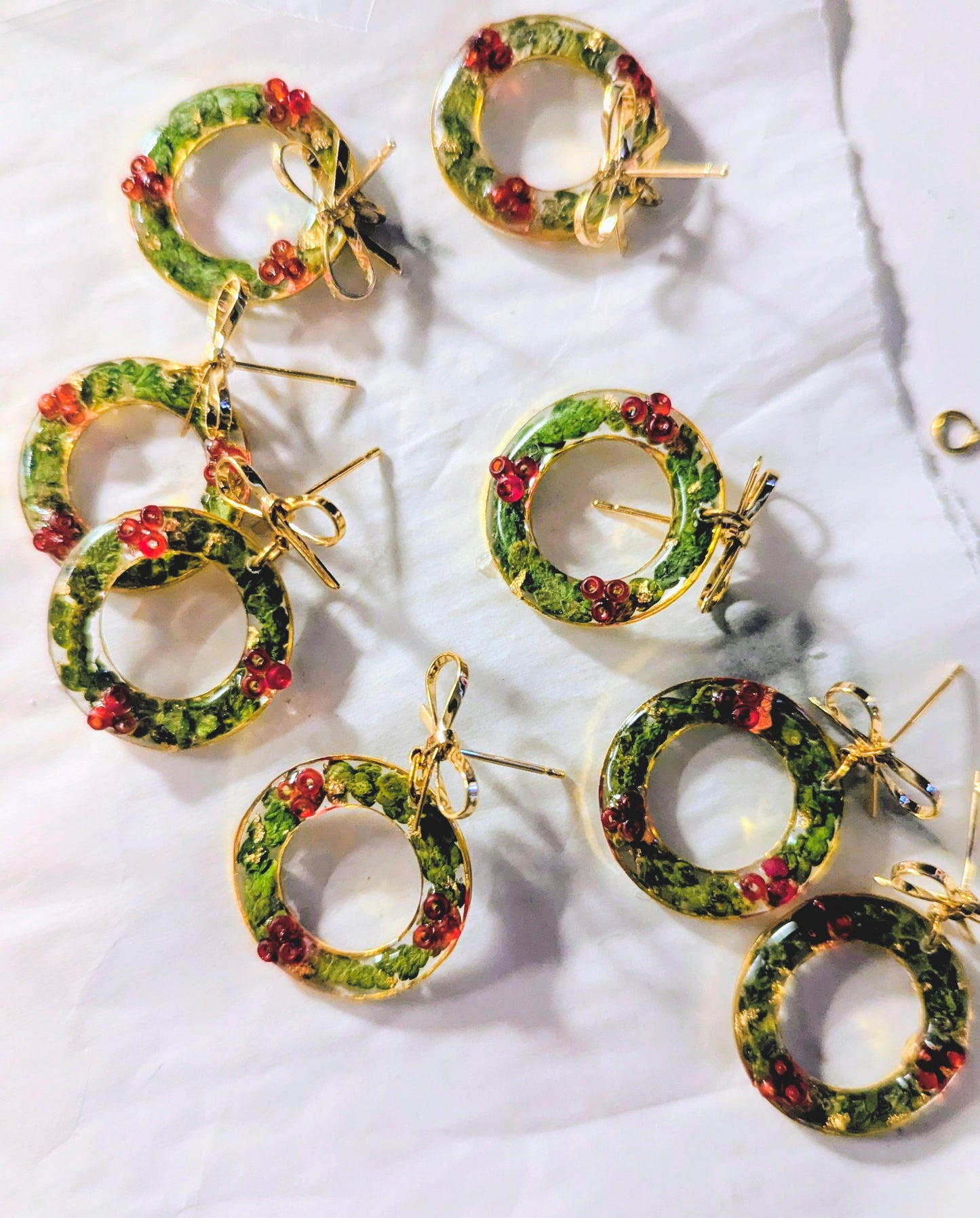 Christmas Wreath | Bowknot Stud