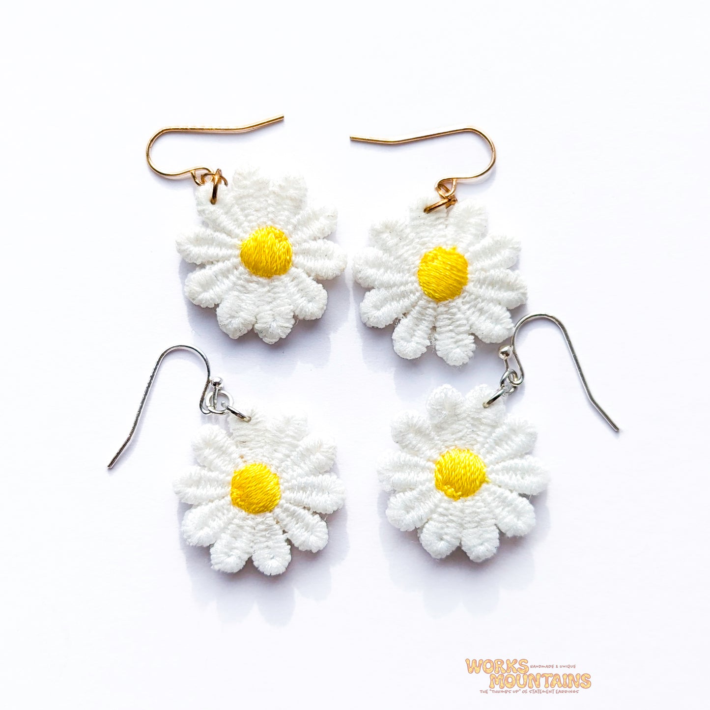 Daisy Lace Earrings | One for Every Mood | Single Colour Pairs