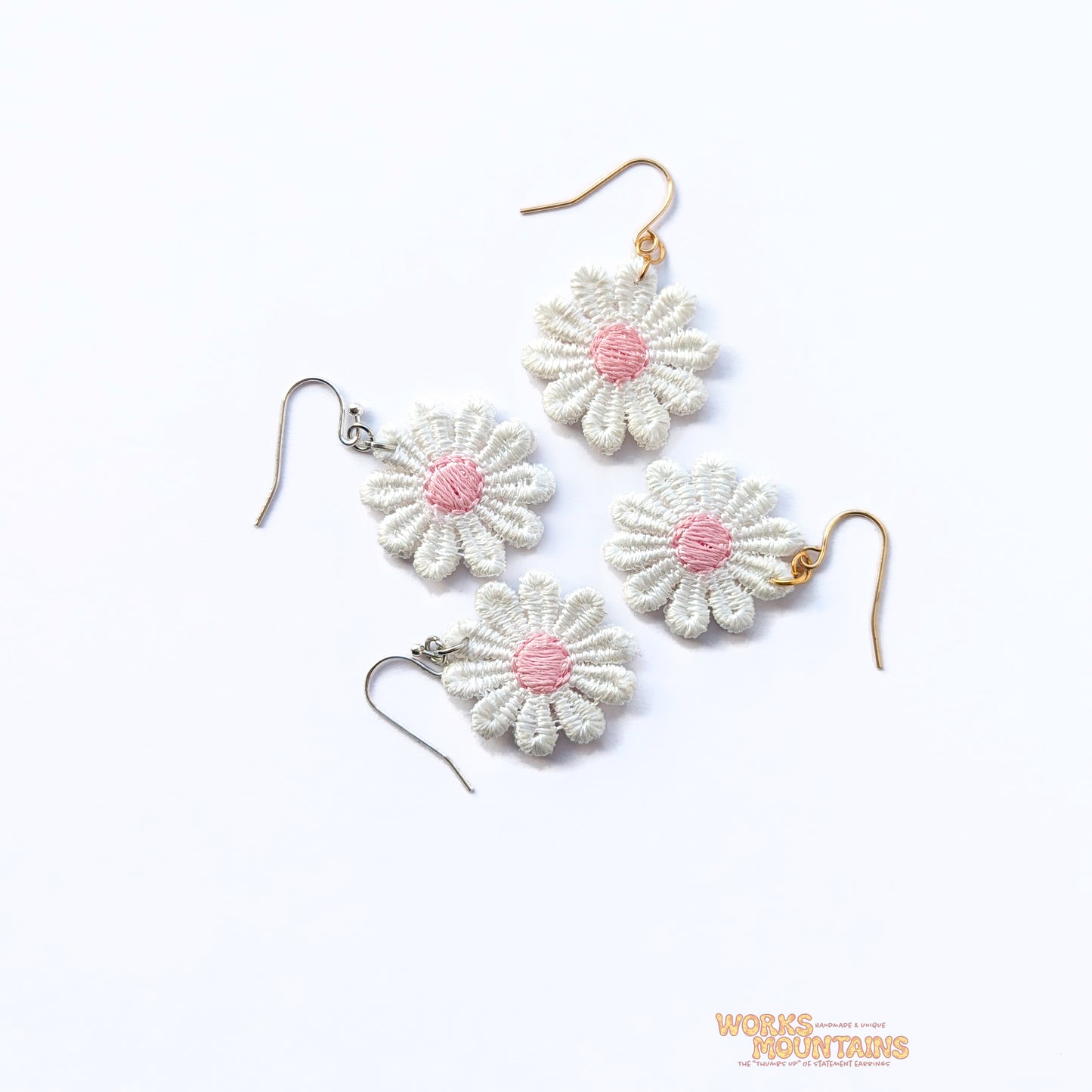 Daisy Lace Earrings | One for Every Mood | Single Colour Pairs