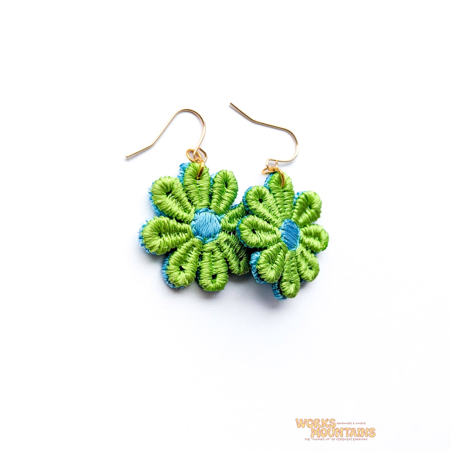 Green & Blue Enchantment: Daisy Lace Earrings