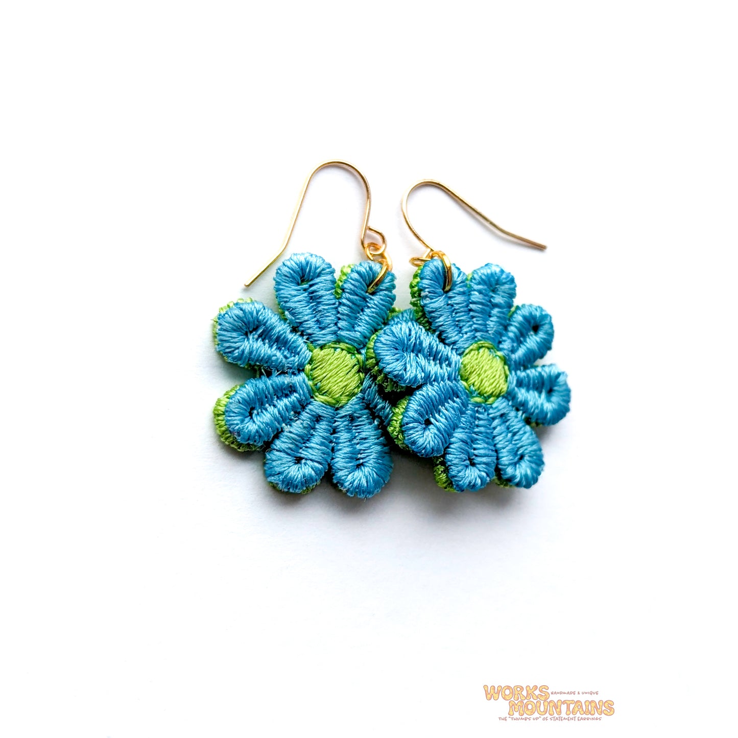 Green & Blue Enchantment: Daisy Lace Earrings