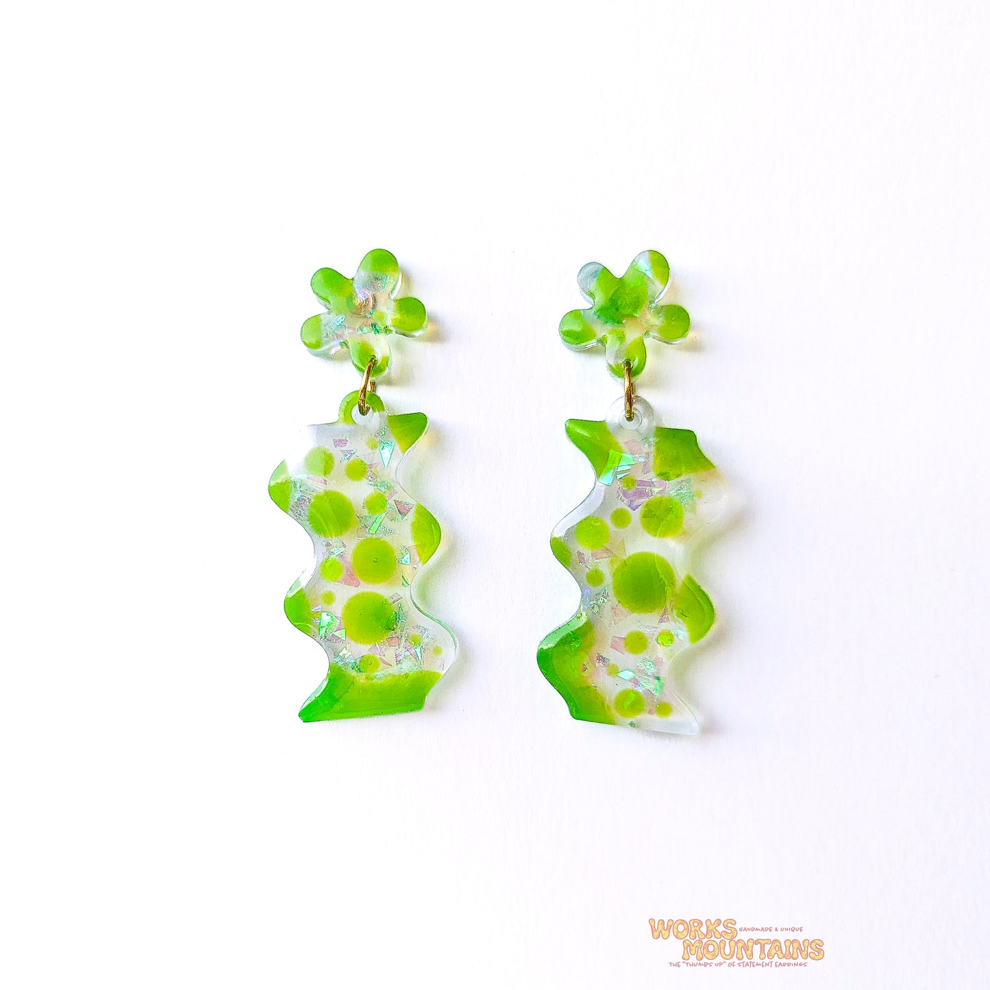 Neon Vibes: Stand Out with Our Wobble Resin Earrings!