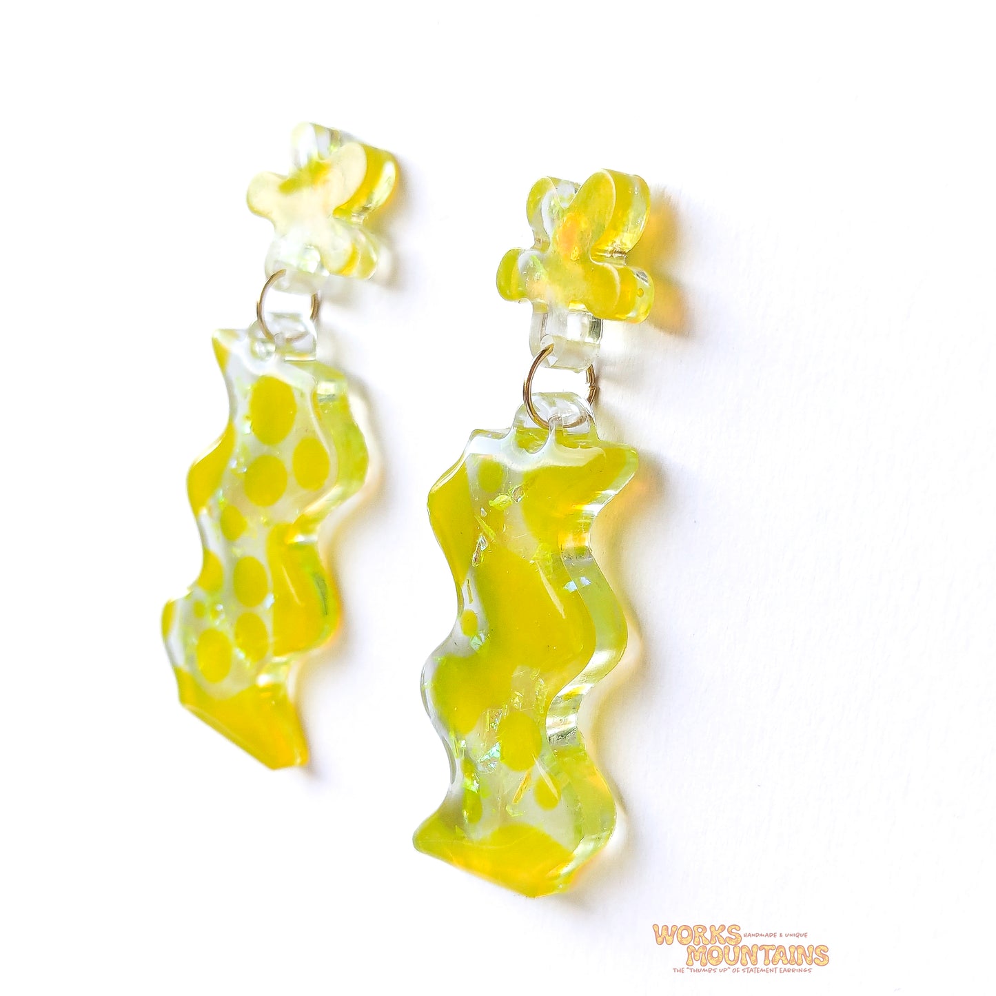 Neon Vibes: Stand Out with Our Wobble Resin Earrings!