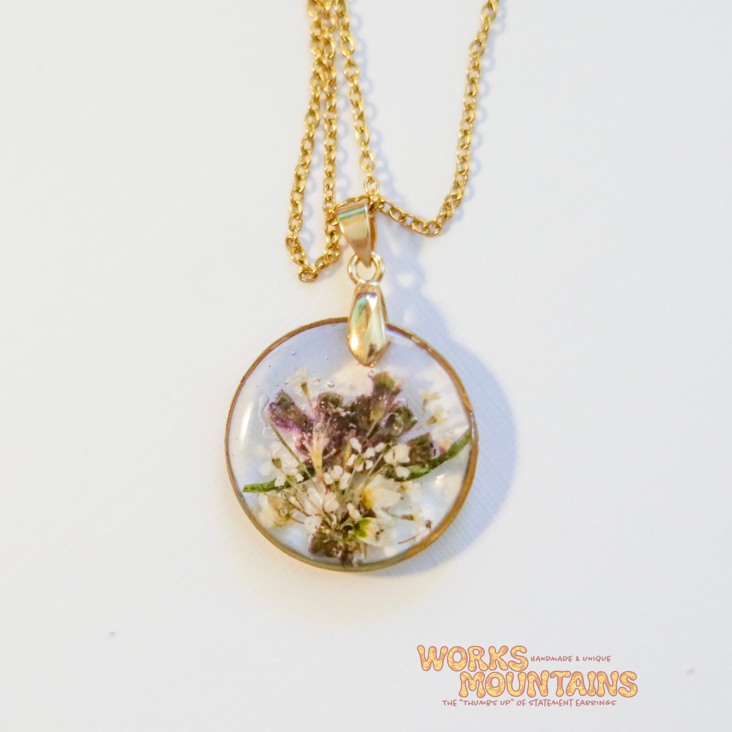 Preserved Floral Pendants | Gold Chain Necklaces |  A treasured piece of nature