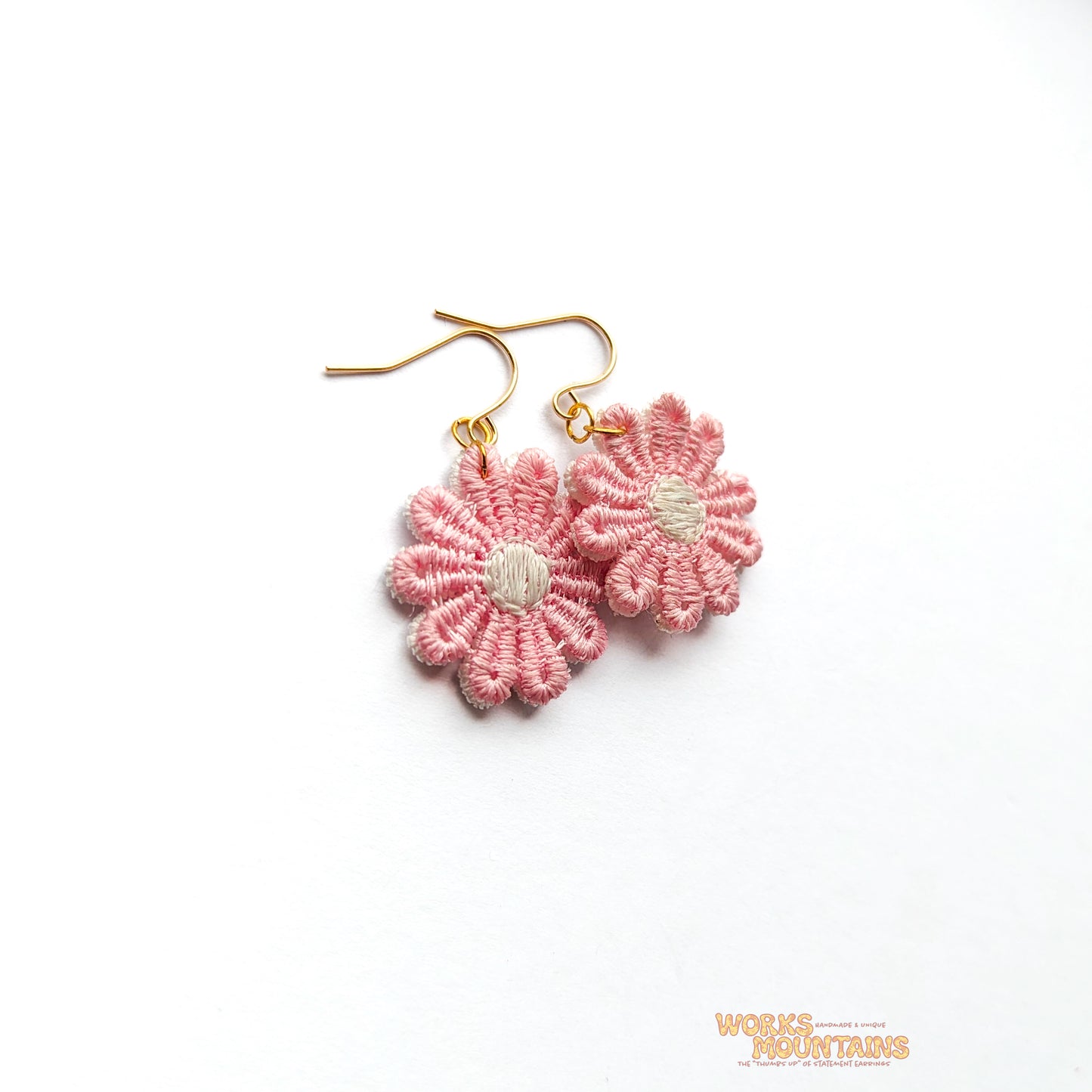 Pink & White Dreams: Daisy Lace Earrings