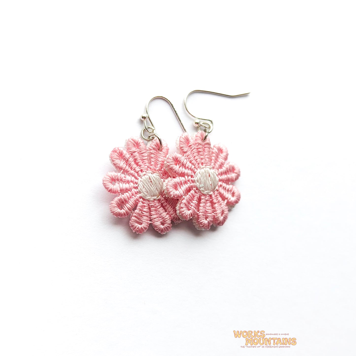 Pink & White Dreams: Daisy Lace Earrings