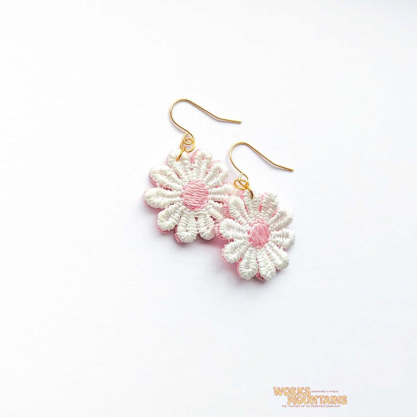 Pink & White Dreams: Daisy Lace Earrings