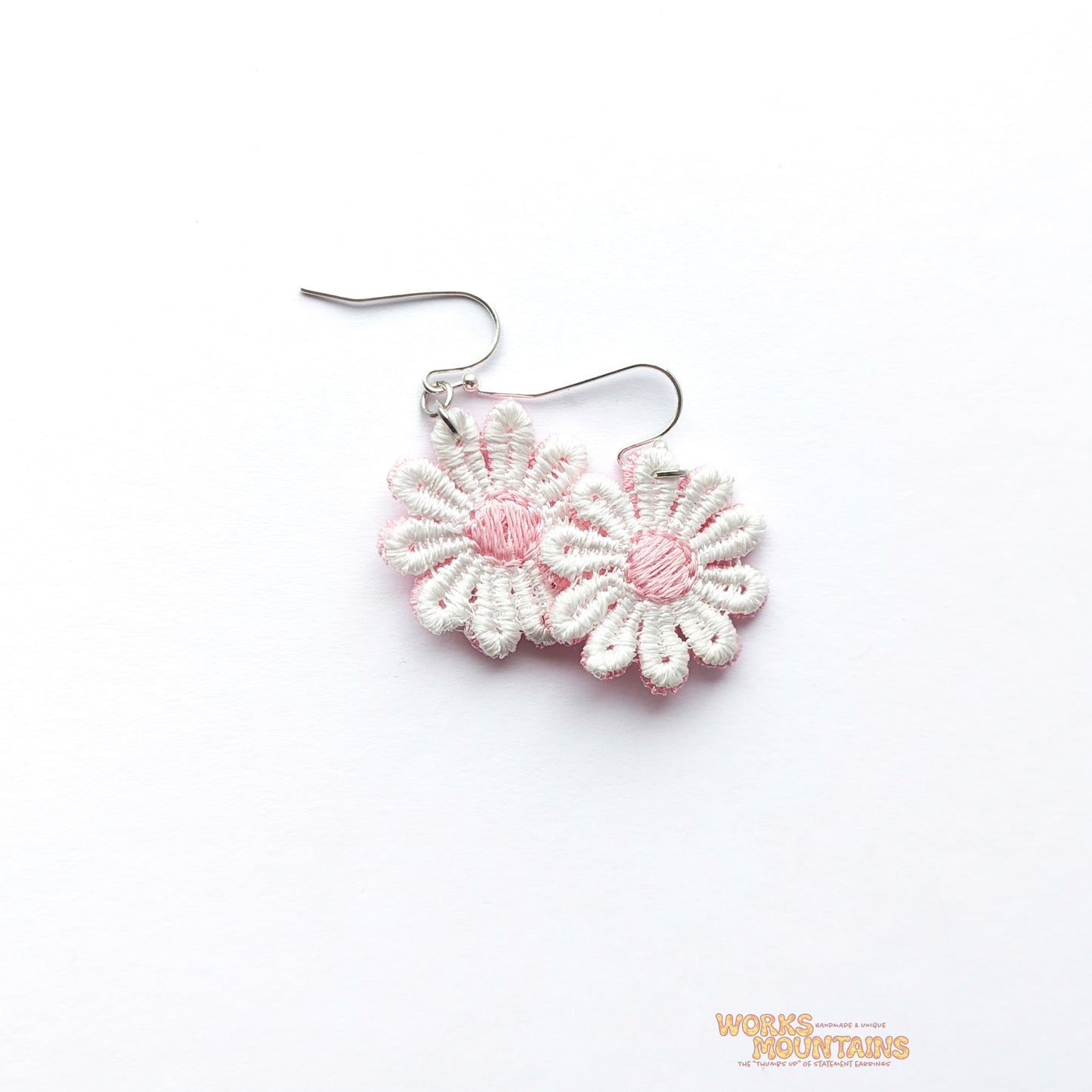 Pink & White Dreams: Daisy Lace Earrings