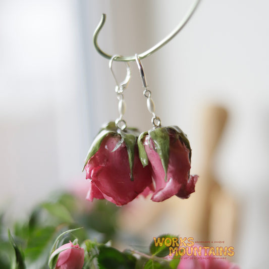 Real Rose Buds | Lever Back | Natural Elegance