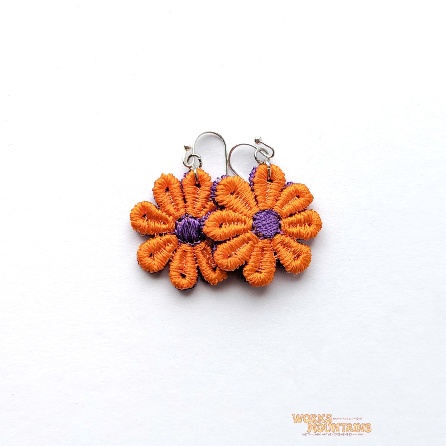 Orange & Purple Spectacle: Daisy Lace Earrings