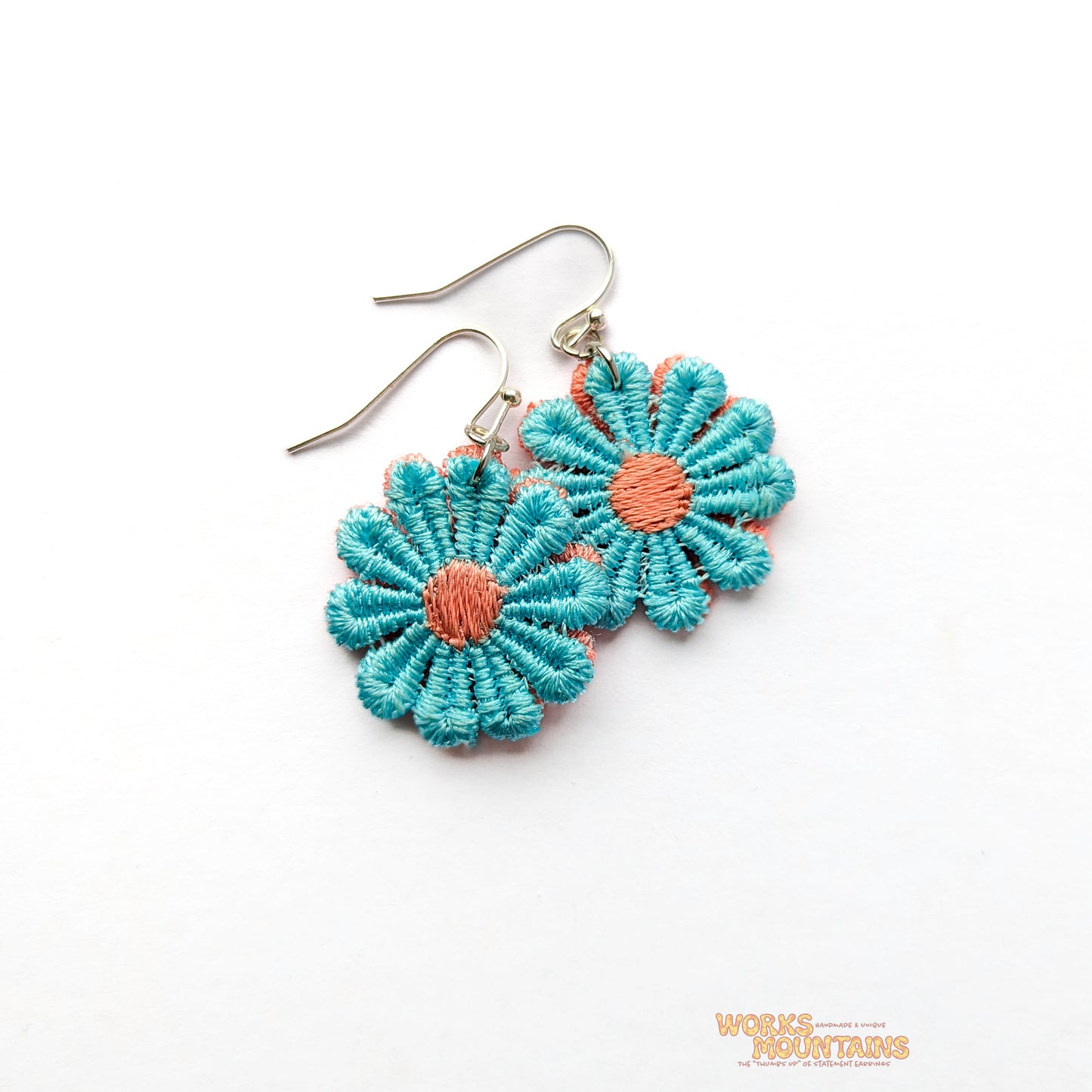 Pink & Blue Magic: Daisy Lace Earrings