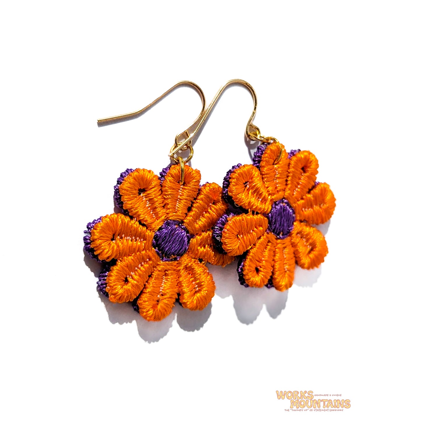 Orange & Purple Spectacle: Daisy Lace Earrings