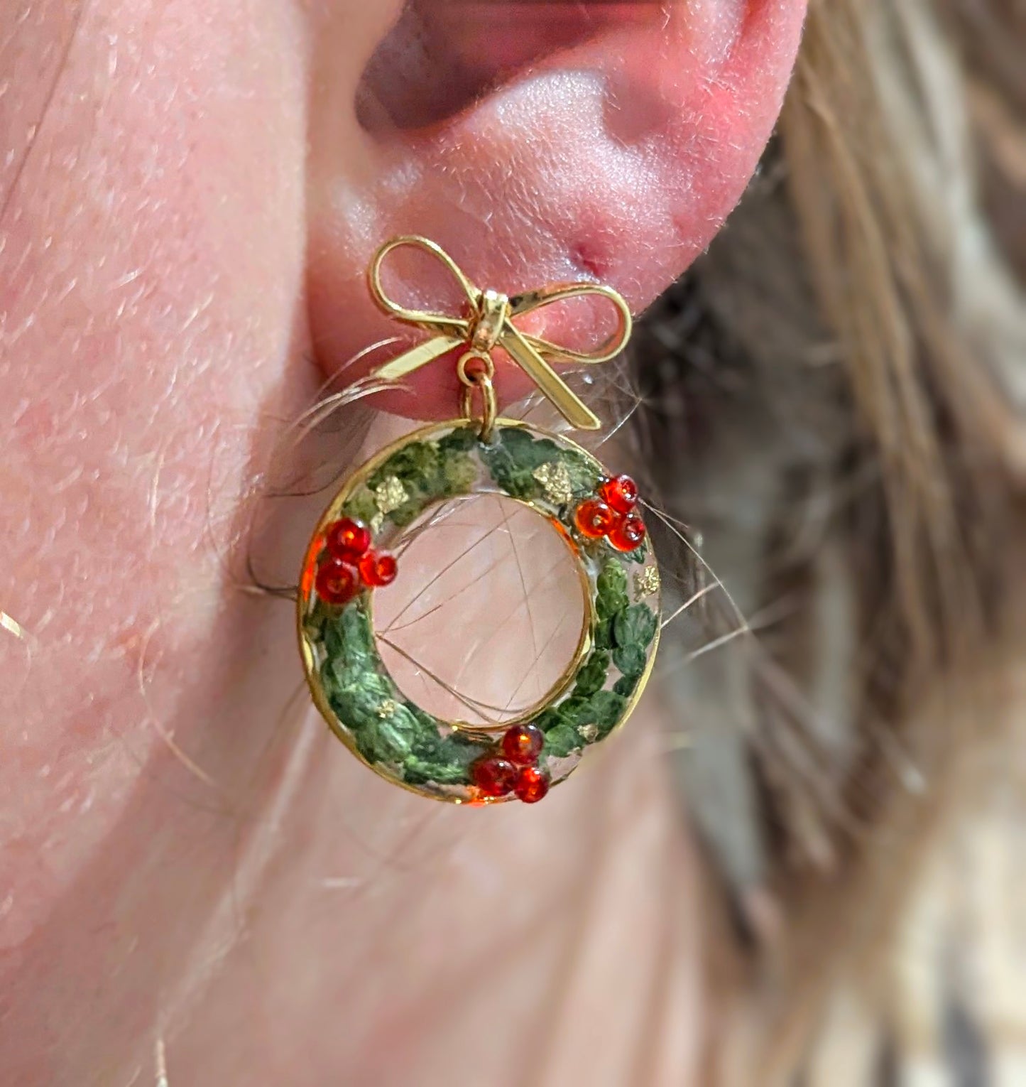 Christmas Wreath | Bowknot Stud