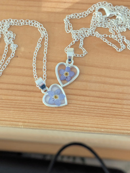 Forget-Me-Not Heart Necklace | Made to order