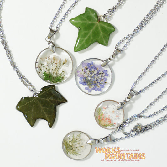 Preserved Florals | Silver Necklaces |  Natural Treasures